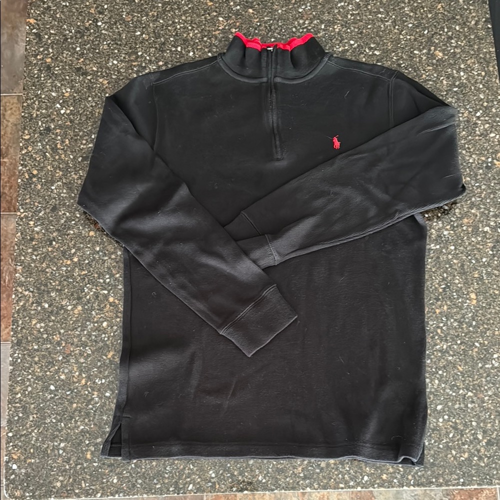 Polo by Ralph Lauren Black Quarter-Zip Sweater